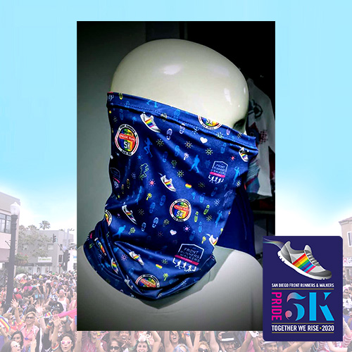 SanDiegoPride's tweet photo. Registration is still open for the #Pride5K. Join us and receive your Pride 5K neck gaiter then walk or run with us #virtually. Please note people who register now will not receive their neck gaiter prior to the event. Register here: https://t.co/k7AK7k3YI9 https://t.co/fbpyqYPY6W