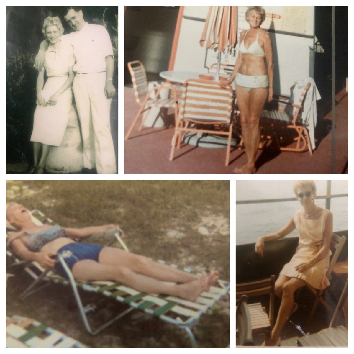 milomich's tweet photo. My Nana was effortlessly 🔥🔥🔥🔥!!!  That BOD—shoutout to Sanka and good Slavic stock!!! Upper l-r: engagement pic at 18, pushing Supermodel 70; lower l-r: Long Island Lolitress, Staten Island Ferry Goddess. #tbt #missher #nyc #family https://t.co/RV0fzvINEv