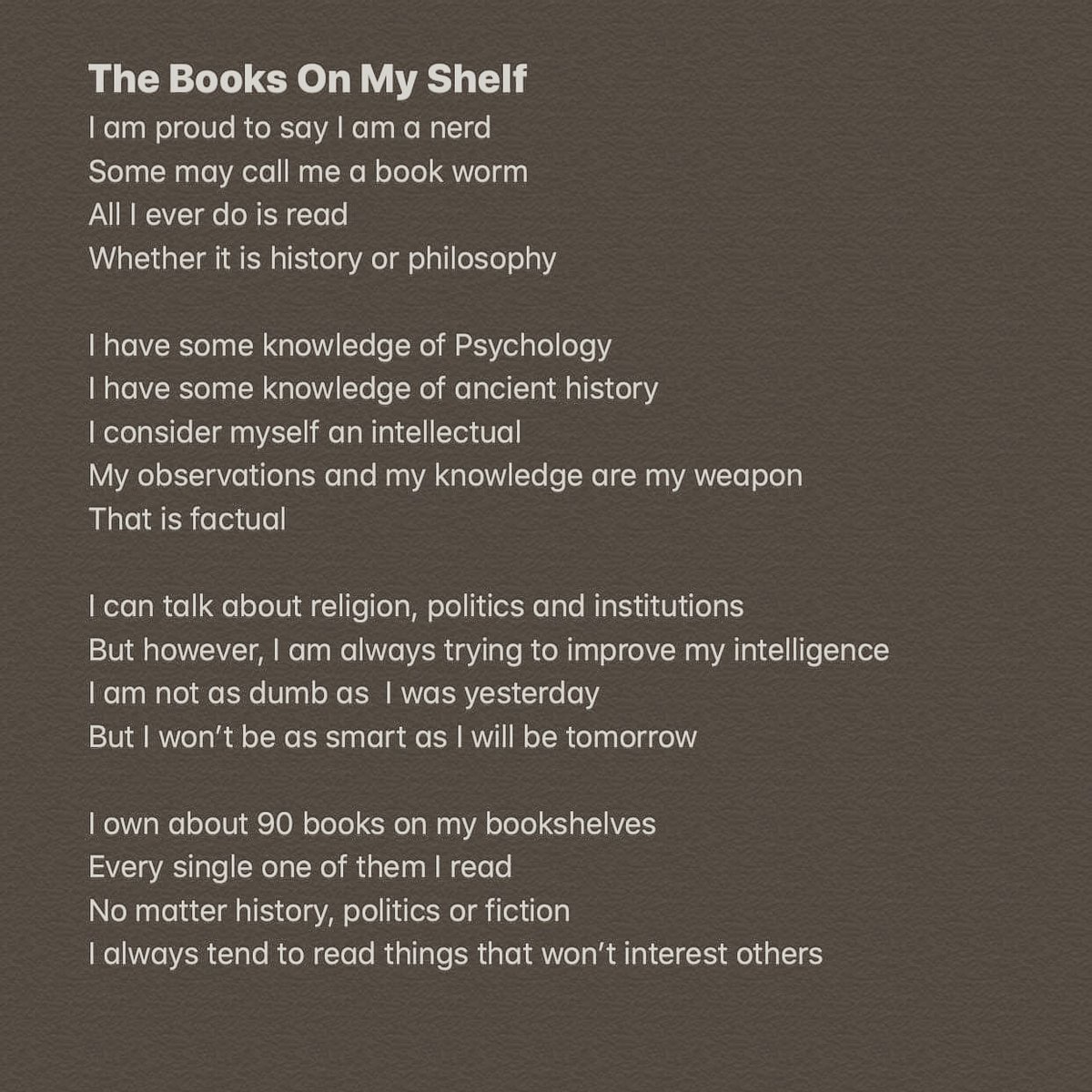 vanessa_romanov's tweet photo. Who else loves books?
#poetrycommunity #heartsofpoets #poetrylovers #Poetry_Planet #PoetryTwitter #poetsoftwitter https://t.co/WzbFY2Euge
