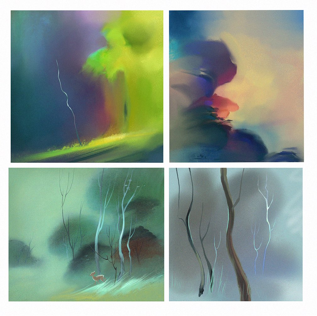 a while ago i did some studies on Tyrus Wong legendary work for bambi, the softness was a radically different approach on how i'm used to do do things, loved every second of these ?? 