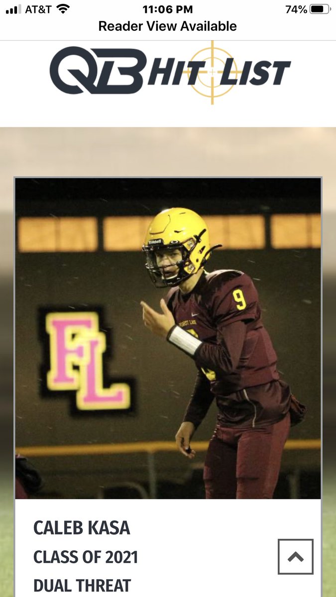 QBHitList's tweet photo. Just released! @QBHitList Premium 2021 QB @CalebJKasa Forest Lake Hs(MN) Evaluation, Scouting Report &amp; Rank. 
 
👀 Check it out!  

▶️ Profile: https://t.co/U2WAsxSXF1 https://t.co/49hWmQaXbs