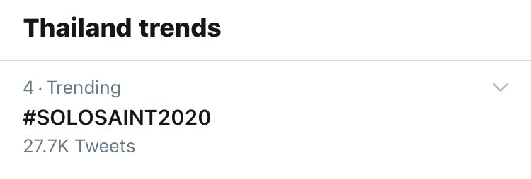 SaintChannel's tweet photo. Trend 
No. 4 #SOLOSAINT2020
No. 28 #ZaintSee 

ด้วยความรัก &amp; คิดถึง ❤️💙 https://t.co/PVZ99IaaeQ
