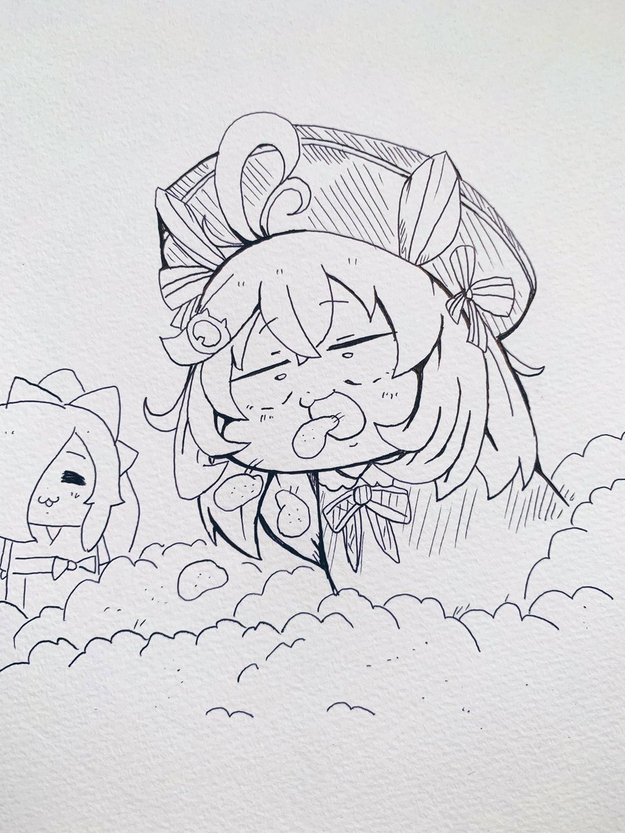口からポテチを生み出すシロちゃん 