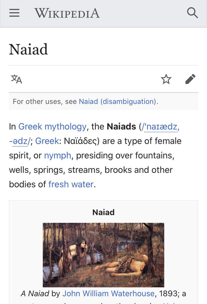 Si I looked up Naya and mythology and Naiad came up. They are nymphs... Naya Rivera?In the list of classified naiads Europa comes up. Tie that to the Nazis, the Thule society and satanism .