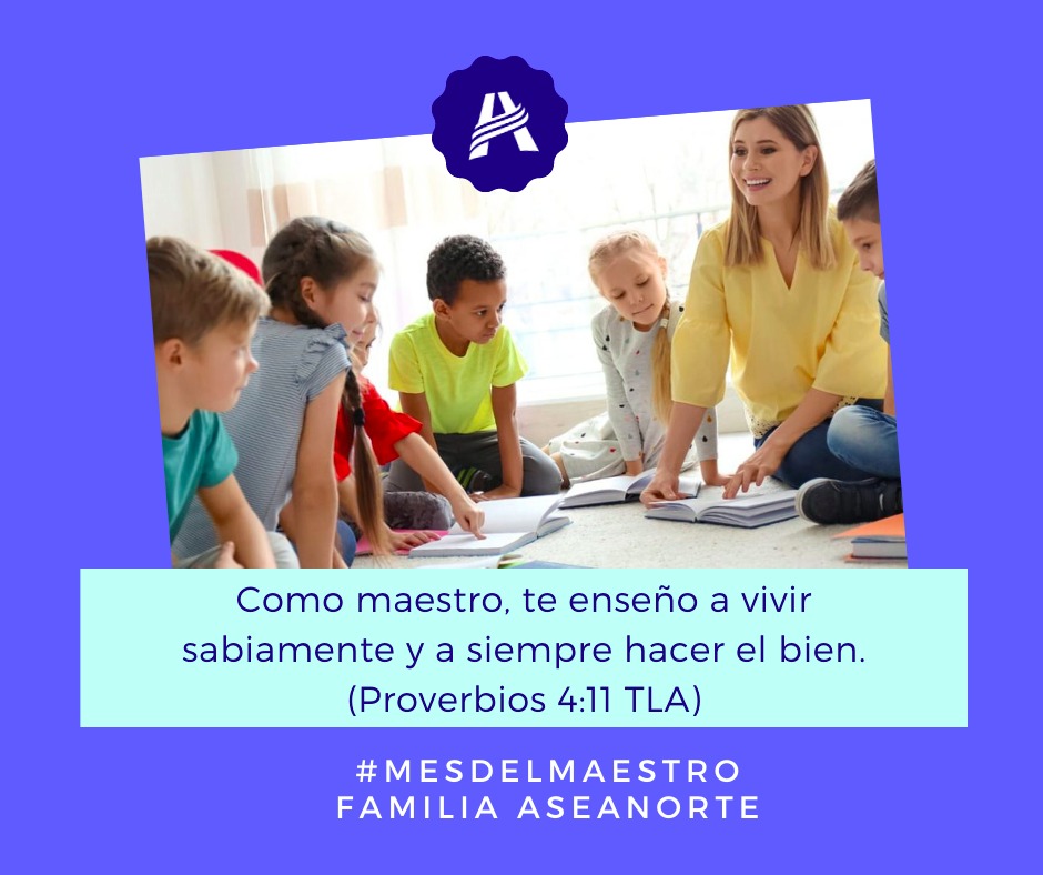 Gratitud a ti maestr@ por enseñar que el principio de la sabiduría es la obediencia a Dios, y haces de tus estudiantes #MásQueTriunfadores 
#MesDelMaestro 👏👏👏