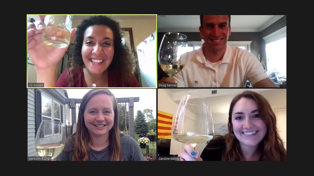 SAMPPL_Purdue's tweet photo. So nice to get "together" for a lab meeting and wine tasting to celebrate the simple things, like managing to muddle through 4 months of Pandemic, as well as some great productivity and accomplishments along the way!
@caroballing @MeredithABucher @AssaadLily https://t.co/10dHHXPrPV