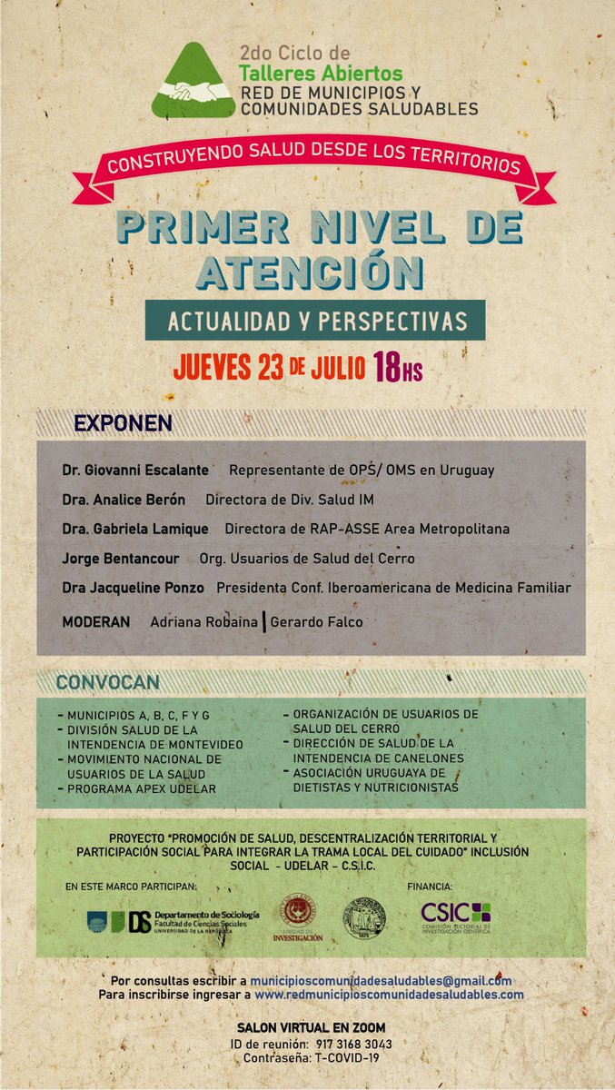 mafgaleano's tweet photo. El Primer Nivel de Atención en tiempos de pandemia está llamado a jugar un papel central. Buena cosa que las redes convoquen a discutir su vigencia, su presente y su futuro 
@ginaberon @jaqueponzo https://t.co/k9KiIDsYPg