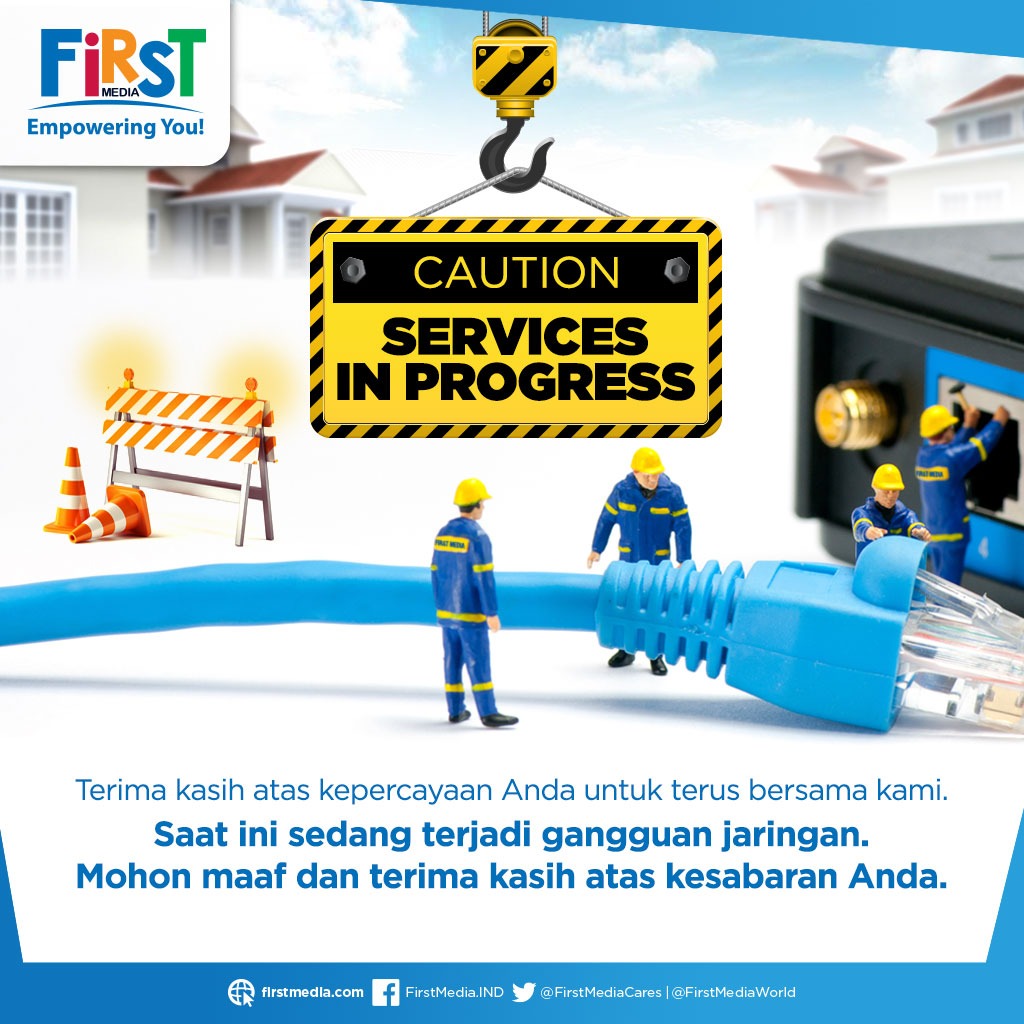 Selamat pagi First People. Mhn maaf atas ketidaknyamanannya. Kami infokan saat ini terjadi problem jaringan area Semarang, Solo dan Jatim. Saat ini sedang dlm pengecekan dan penanganan tim jaringan kami dan kami sdg upayakan agar bisa segera normal kembali. Terimakasih.