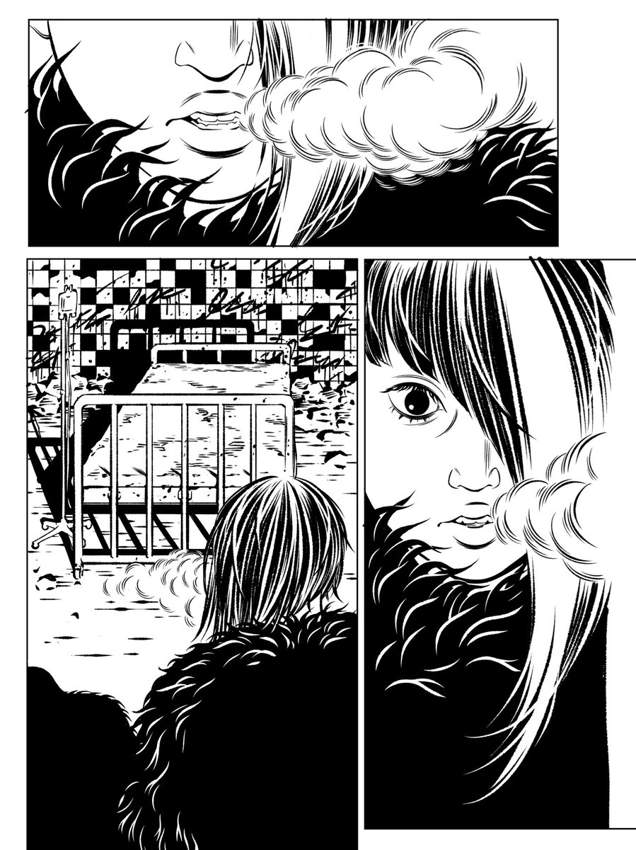ちなみに『サーチアンドデストロイ』百のぽってりした唇の形は水原希子さんをイメージしました。
全体的には特定の誰かをモデルにしたわけではないけど、パーツが大きく派手めの、意志の強そうな顔。
薄幸そうな感じにはしたくなかった。 