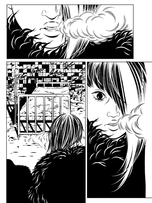 ちなみに『サーチアンドデストロイ』百のぽってりした唇の形は水原希子さんをイメージしました。
全体的には特定の誰かをモデルにしたわけではないけど、パーツが大きく派手めの、意志の強そうな顔。
薄幸そうな感じにはしたくなかった。 