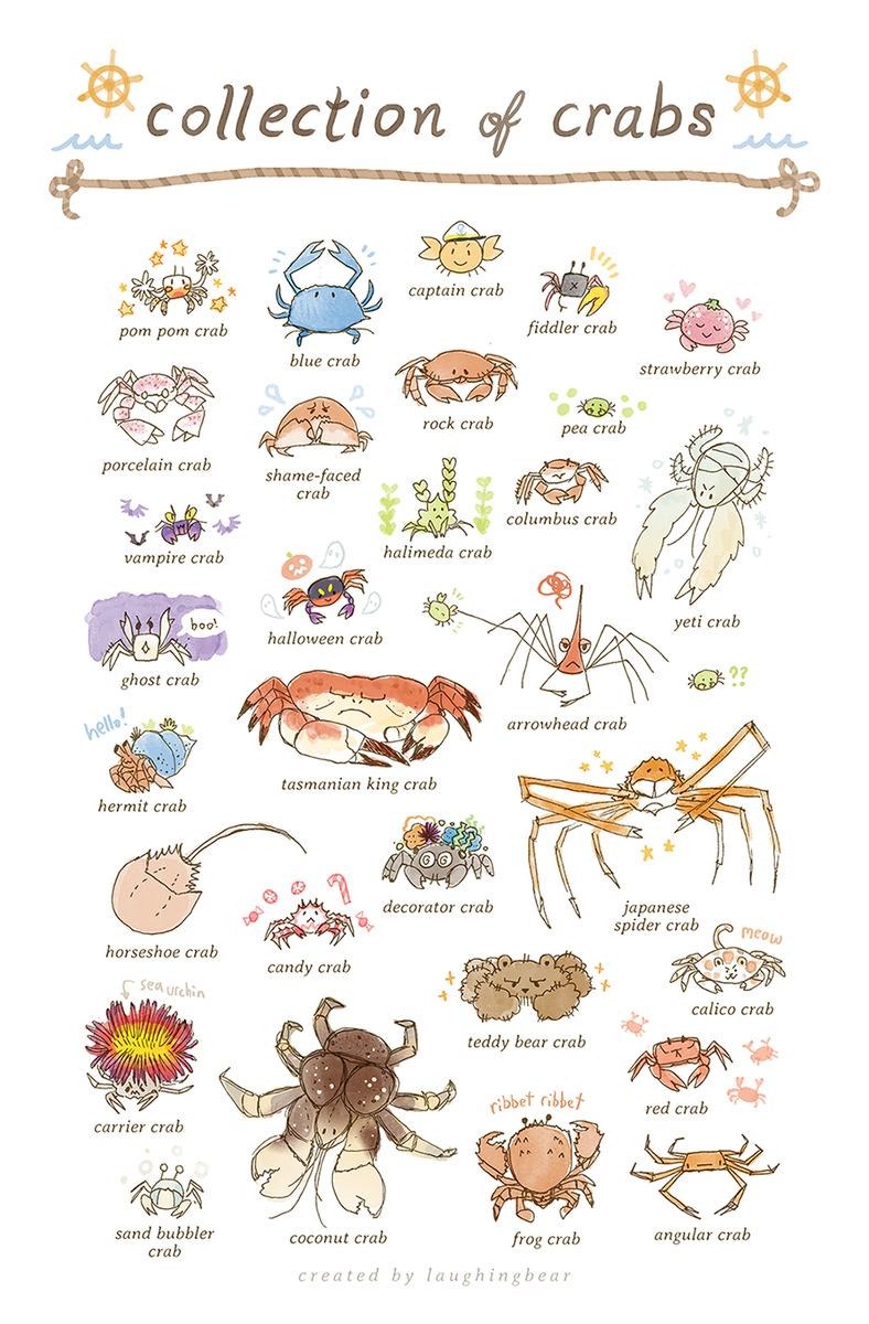gelatobear's tweet photo. 🦀 a collection of crabs 🦀 https://t.co/Q3shXrBJDL