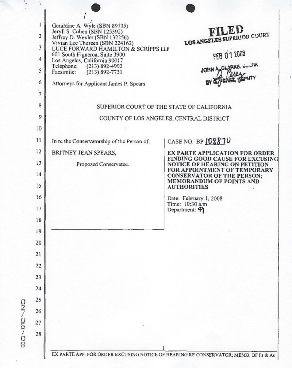 feb. 2008 jamie spears petitioned for the court to NOT notify britney spears about the conservatorship hearing which ultimately decided her imprisonment. britney’s fate was decided while she was being held against her will. this is abuse.