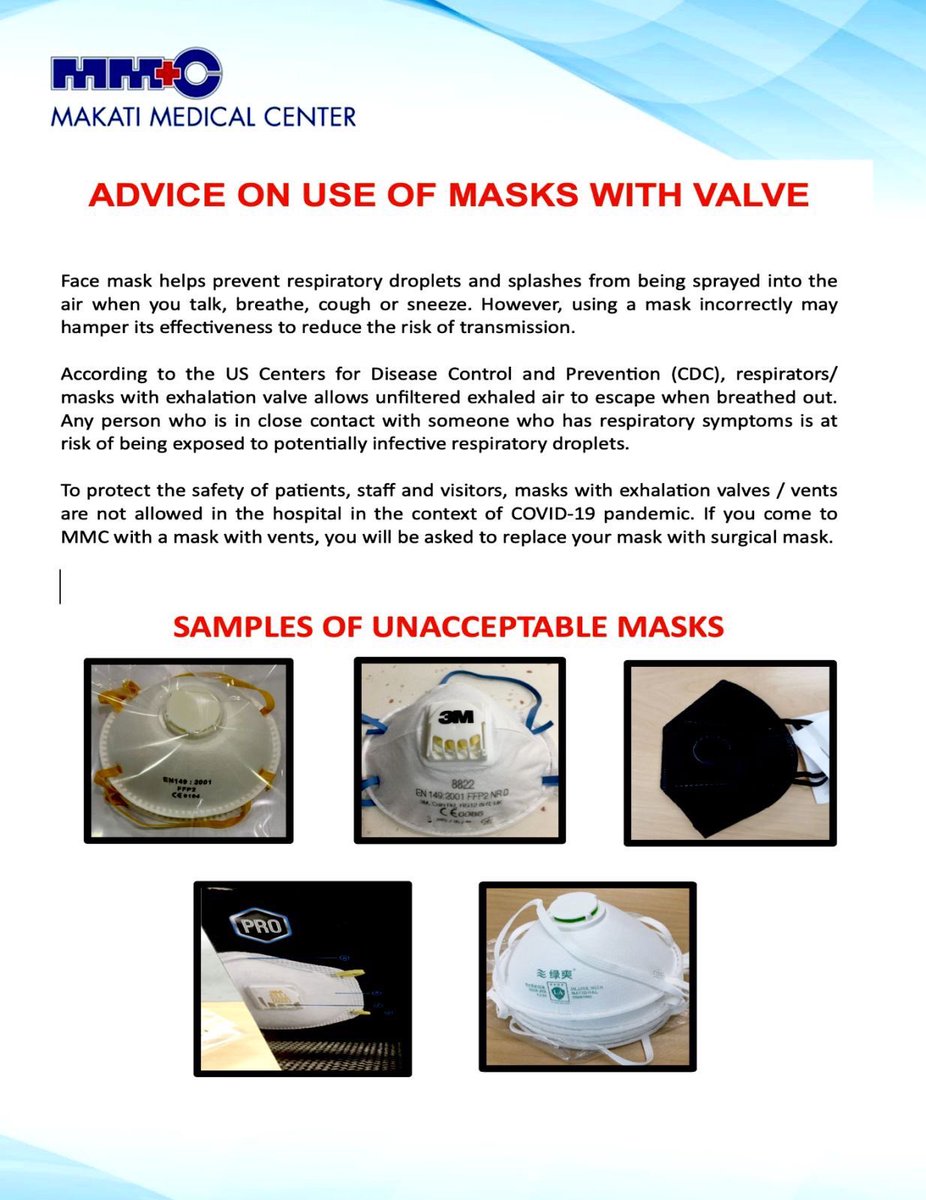 giasison's tweet photo. Masks with valves are NOT advised. Please be guided. https://t.co/SnyyQrnazO