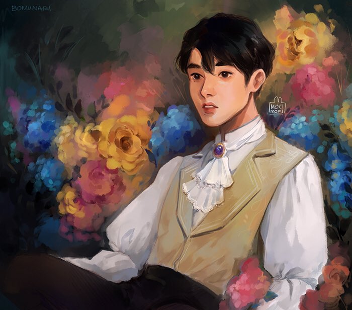cheuria_'s tweet image. #키노 I remembered Kino loves flowers and oil paints 🌸 He’s already a prince so I mixed these 3 aesthetics together 

#PENTAGON #펜타곤 #pentagonfanart #kino