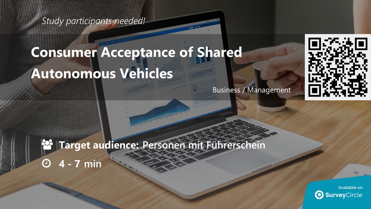 daily_research's tweet image. Participants needed for online survey!

Topic: &quot;Consumer Acceptance of Shared Autonomous Vehicles&quot; surveycircle.com/de/surveys/?sr… via @SurveyCircle

#carsharing #AutonomousDriving #SharedAutonomousVehicles #SharedMobility #survey #surveycircle