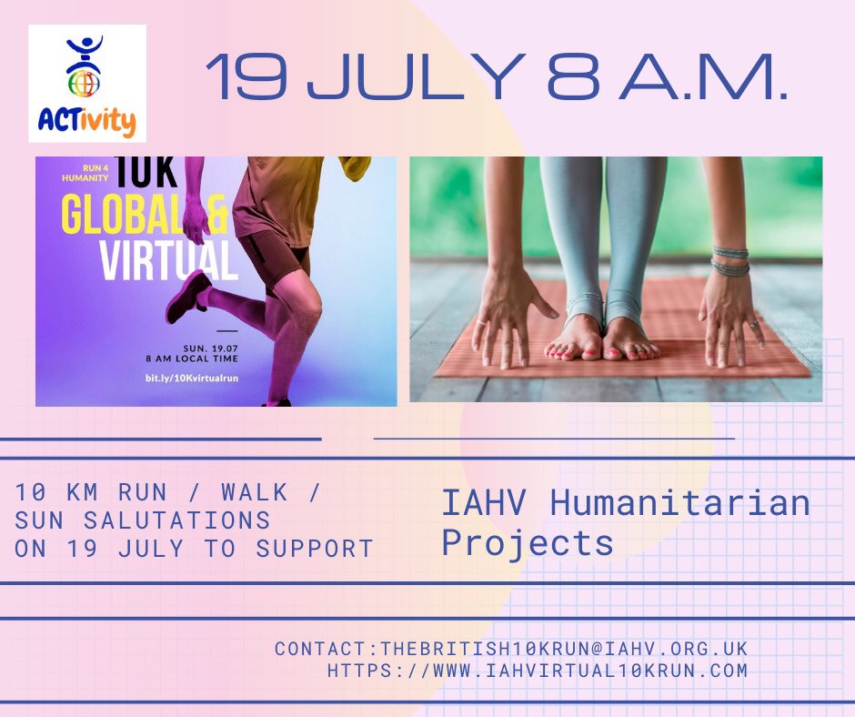 IAHVOfficial's tweet photo. Support the #IAHV humanitarian initiatives including @aolschools, @PavitraProject and #ReadLibrary by joining our virtual 108 Surya Namaskar Run on 19th July, 2020 at 8 AM! For details & registration visit: https://t.co/xiqzmUS2o0 and donate visit: https://t.co/TXP4V0xq2F https://t.co/jiLh9qoaWR