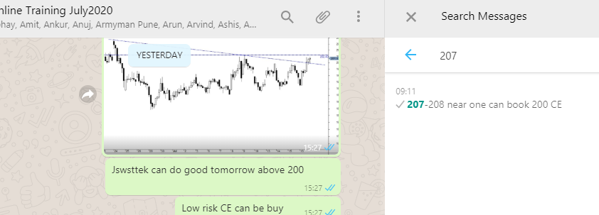 Thekalal's tweet photo. #SWSTEEL: 207-208 from 2000
another call after yesterday's NESTLE to ONLINE TRAINING BATCH
trade setup before Training starts on 18 July
LIVE calls https://t.co/tgJCqWkay6