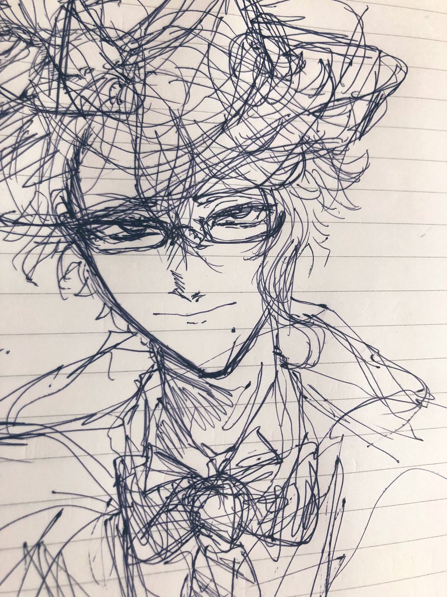 ボールペンで描くの向いてねぇや… 