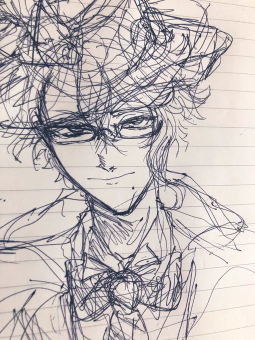 ボールペンで描くの向いてねぇや… 