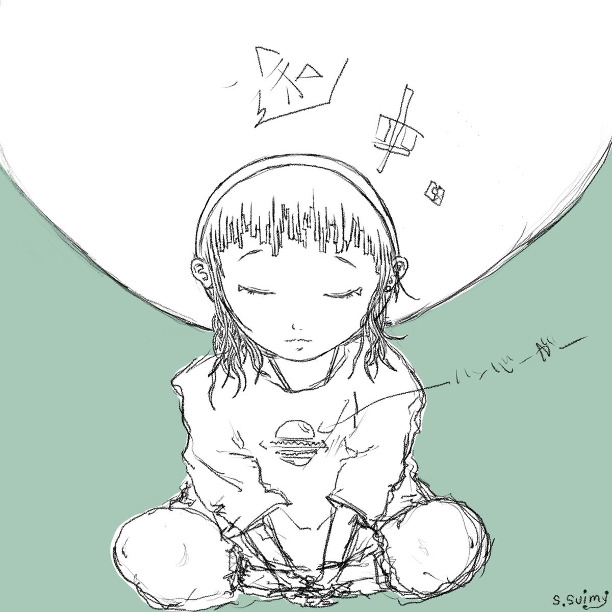 得意の途中。
目をつぶるとこんな感じになった。
#えんぴつ女子
(えんぴつもってないけど)
#イラスト #オリキャラ
#お絵描き
#イラスト好きさんと繋がりたい 
#イラスト好きと繋がりたい 