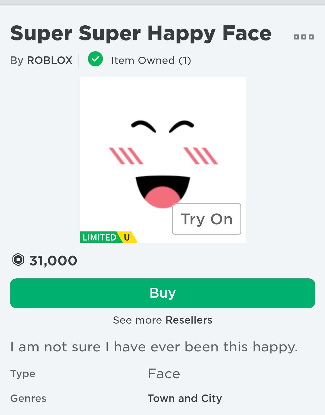 Super super happy face - Roblox