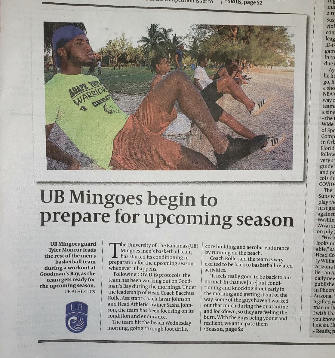UBMingoes's tweet photo. #UBBasketball in #GuardianSports ... #GoMingoes #basketball #UBMingoes #UBMensBasketball #BahamasBasketball https://t.co/aTHYmbW286