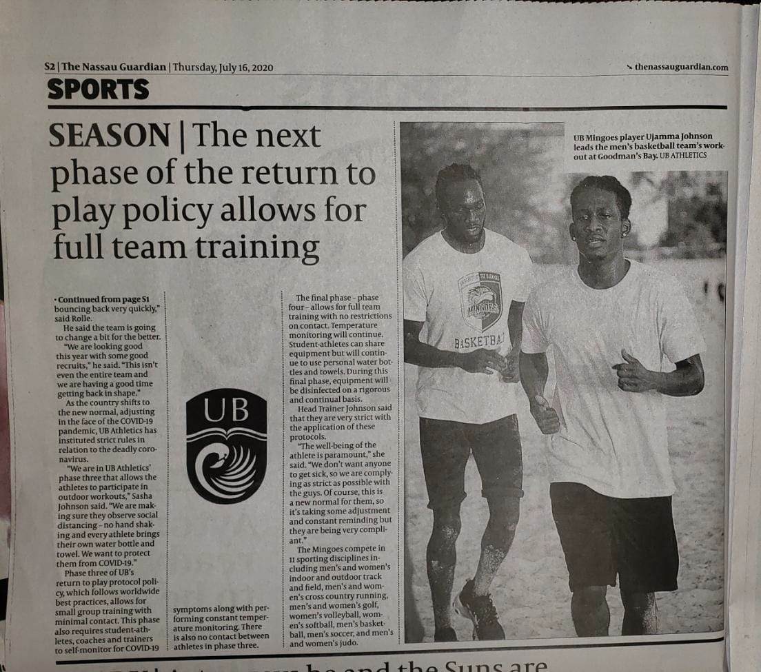 UBMingoes's tweet photo. #UBBasketball in #GuardianSports ... #GoMingoes #basketball #UBMingoes #UBMensBasketball #BahamasBasketball https://t.co/cWGC3lvePl