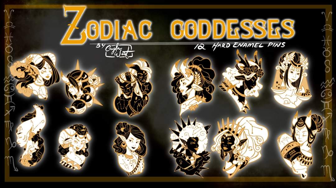 Greylethallin's tweet photo. Coming soon! Consider this your formal warning. This kickstarter launches the 1st of August. #preview #originalartwork #zodiacsigns #goddess #orginalcontentartist #enamelpins #pingameproper #alchemymerch #alchemypins #pincollection #kickstarterpreview https://t.co/2SY6AhIMsi