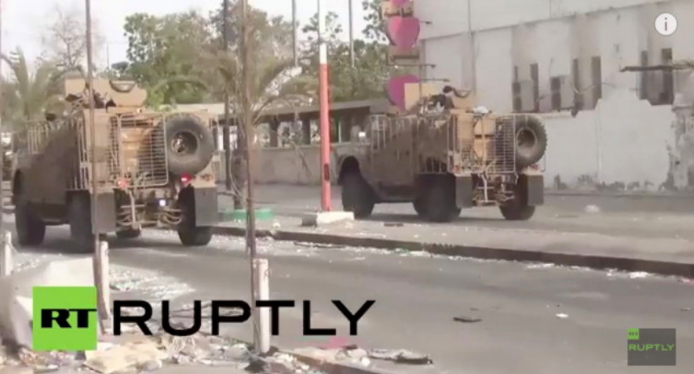 On June 14, 2015, a total of 170 Oshkosh M-ATV mine resistant ambush protected vehicles (MRAPs) broek out of Little Aden and Crater and secured roads and Aden International Airport.This is the only known photo of MRAPs breaking out.