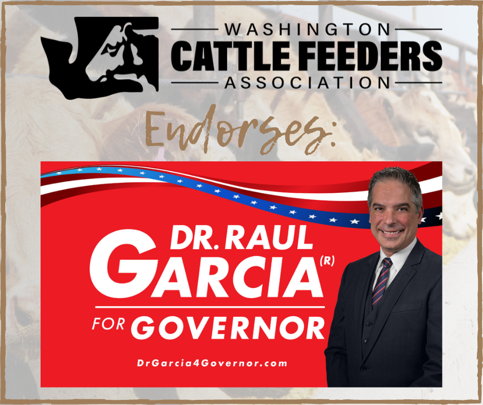 WCFA_Tweets's tweet photo. The Washington Cattle Feeders Association proudly supports @drgarcia2020! Go to https://t.co/JzrQskL6WH to learn more about him and his goal to establish a culture of competence in state government 👏👏👏 https://t.co/gXMpwyYj6x
