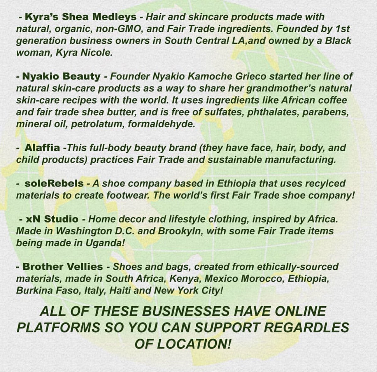 sba_asu's tweet photo. Reminder that #BLM is still and always will be relevant! There is so much work that still has to be done to find justice for the Black community. We’ve compiled a non-exhaustive list of Black-owned businesses in the US sourcing #fairtrade products and ingredients. https://t.co/VHlLp59Tp8