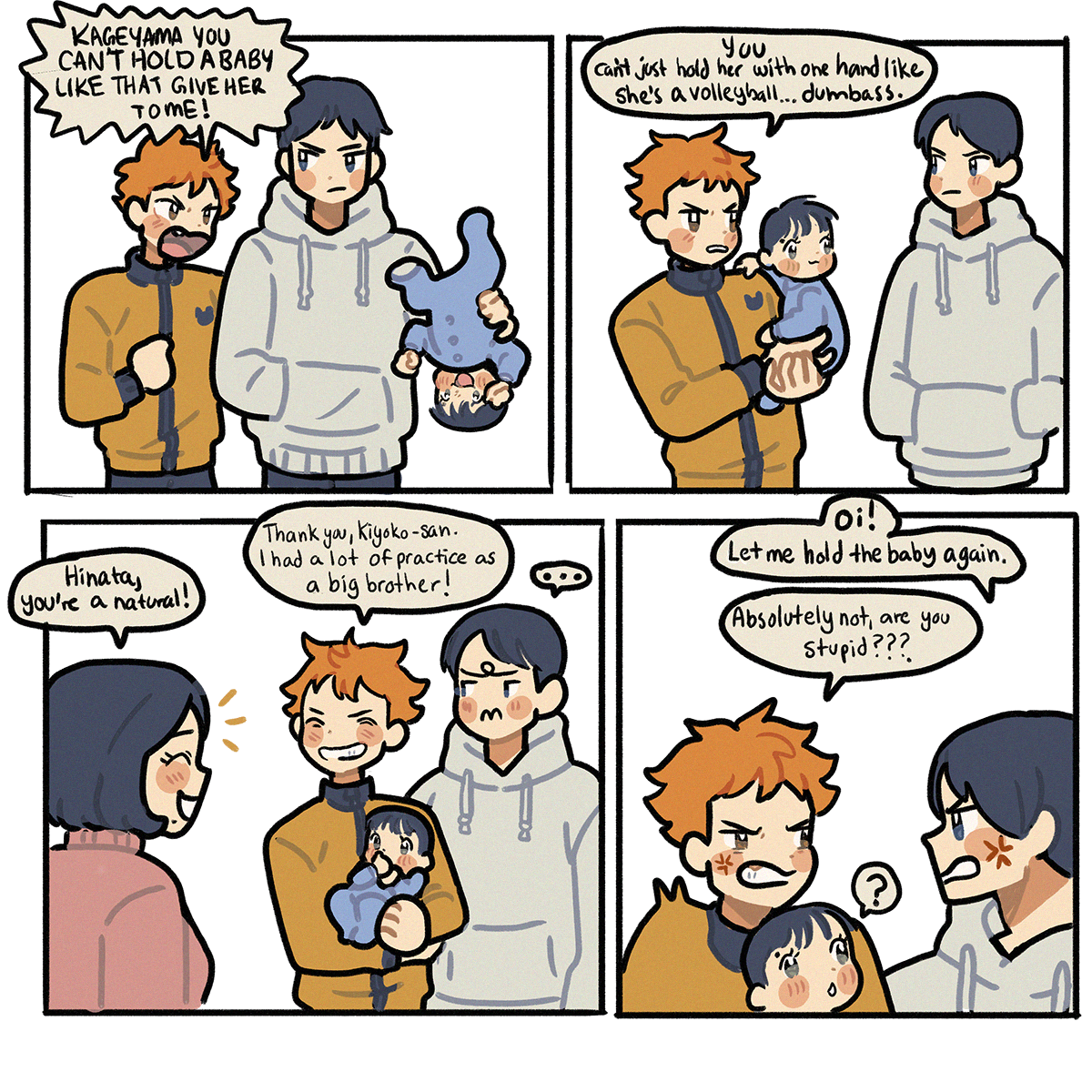 Tanakiyo baby au!! Imagine all the crazy uncles she'd have. #haikyuu 