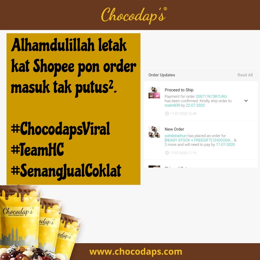 hanschocodap's tweet photo. Salam Jumaat buat semua.
Order pon masuk, alhamdulillah..
#hanschocodap #teamhc #chocodaps #coklatpremium #chocochamp #chocodapsampang #chocodapscheras #sayajual #coklatviral #hargaborong #codampang #codkl #codselangor #senangjualcoklat #mudahbuatduit https://t.co/VYPHMz9P2q