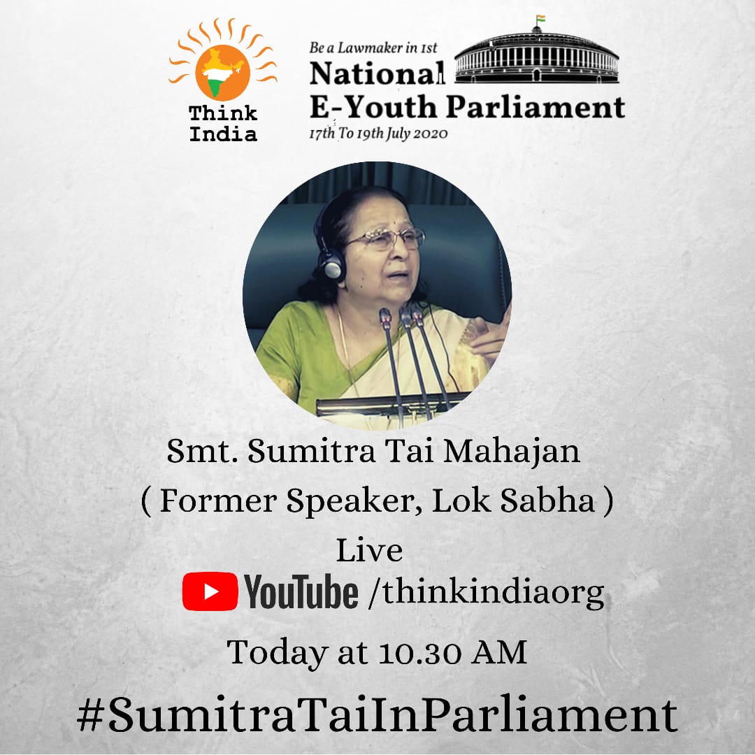 PratikSuthar__'s tweet photo. Watch Smt. Sumitra Mahajan Ji live on @thinkindiaorg @YouTube!
#BeALawMaker https://t.co/BETCQWbRPW