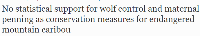 I'm not sure how these data support the conclusion that there is NO statistical support (i.e., title of the paper). There is at least SOME support, no? And why was moose reduction (n=4) left off of the title but penning wasn't (n=1)?['scuse my POTUS hurricane drawing below]/7