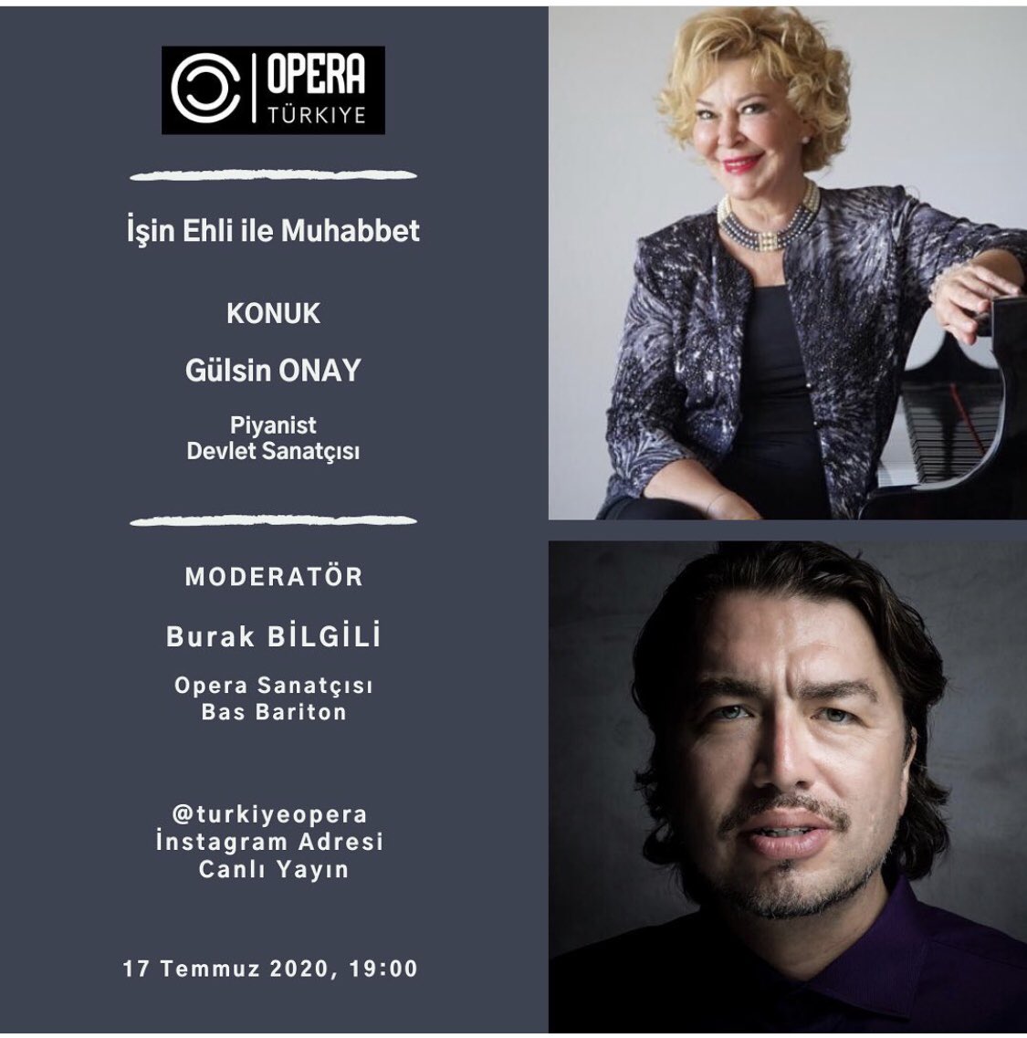 gulsinonay's tweet photo. Günaydın..
Güzel geçsin gününüz..
Bu akşam saat 19.00’da @turkiyeopera instagram sayfasında, opera sanatçısı bas bariton Burak Bilgili ile canlı yayında sohbetimize bekleriz dostlarımızı.. @BurakBilgili1 https://t.co/FQts1rcabo