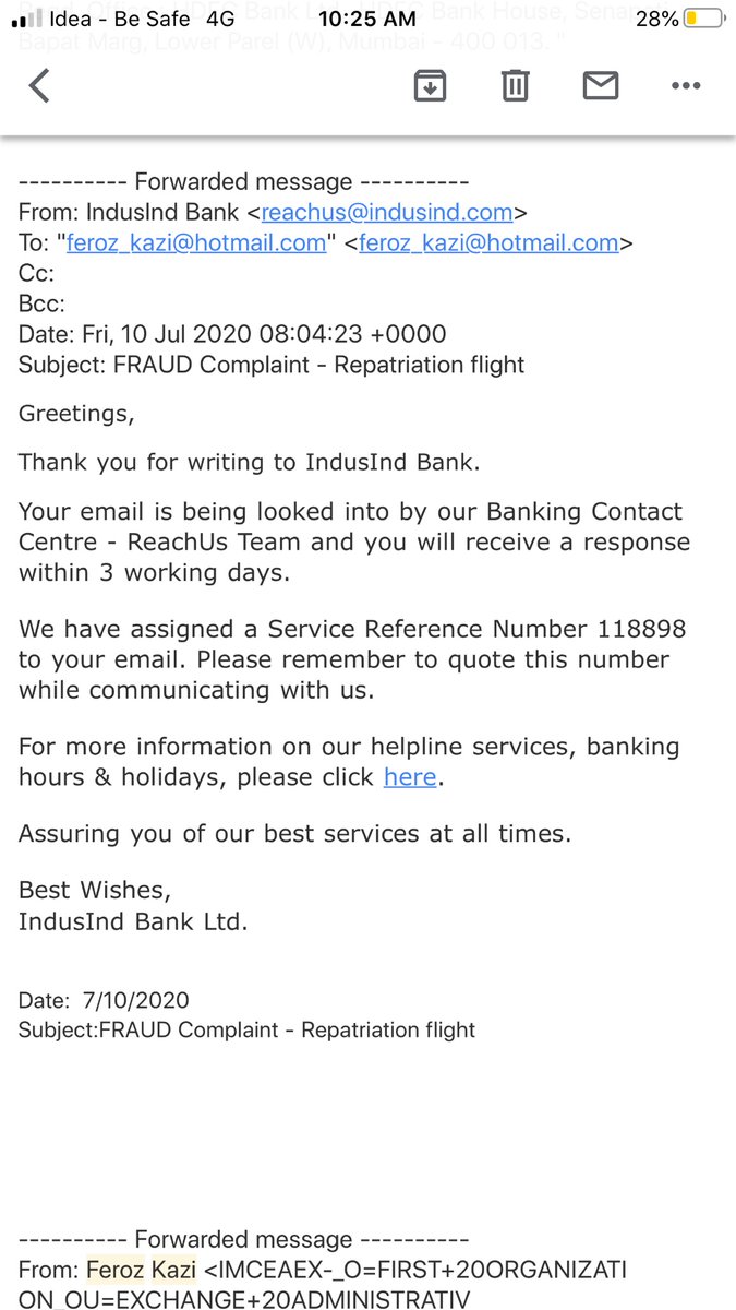 mhadkar's tweet photo. @FerozKazi8 @MyIndusIndBank @RBI @Yahoo 
Pls share the details of complaints you have lodged and FIR copy as already guided to you
Well done please follow up the complaint and help other society members from such cheaters https://t.co/m7vVuNuhUA
