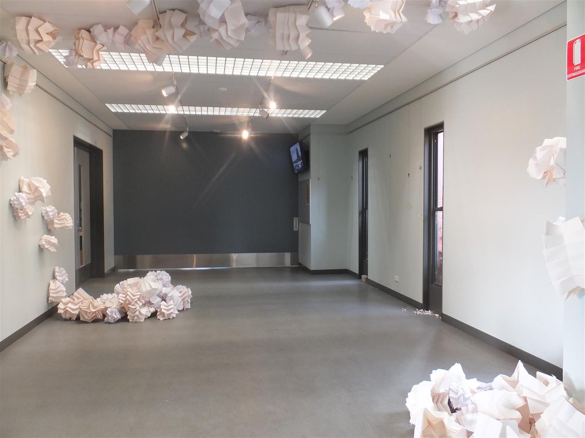 Marcellin's tweet photo. From the Archives is an image of the amazing work produced by Year 12 Art student Adrian Del Re in 2013. Paper sculptures in the Fourviere Art building corridor.

#MarcellinArchives https://t.co/hyh5Mm5CUu