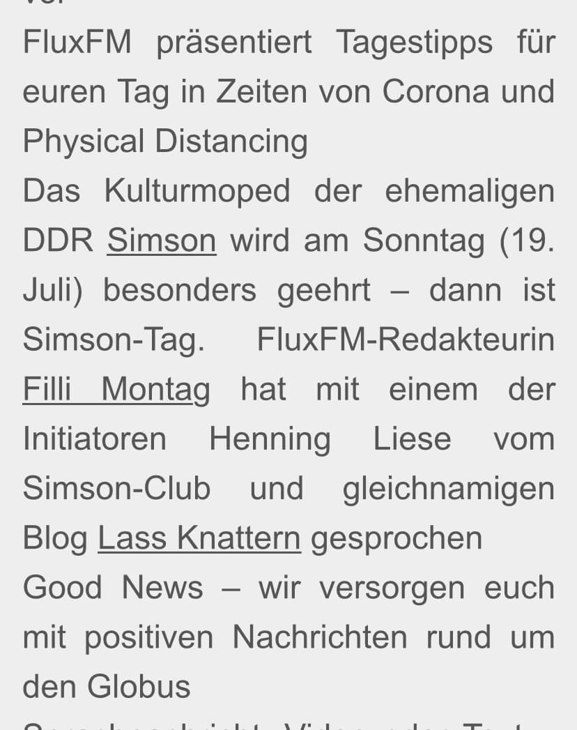 lassknattern's tweet photo. LASSKNATTERN BEI FLUXFM - Schlagen nicht alle Herzen in 2 Takten? 

 #19juli #DDR #filli #fluxfm #Lassknattern #Moped #motorcycle #Oldtimer #s51 #Simson #simsonclub #Simsontag #fuffibande https://t.co/5yvCtgaZau https://t.co/D0ntuKgh7w