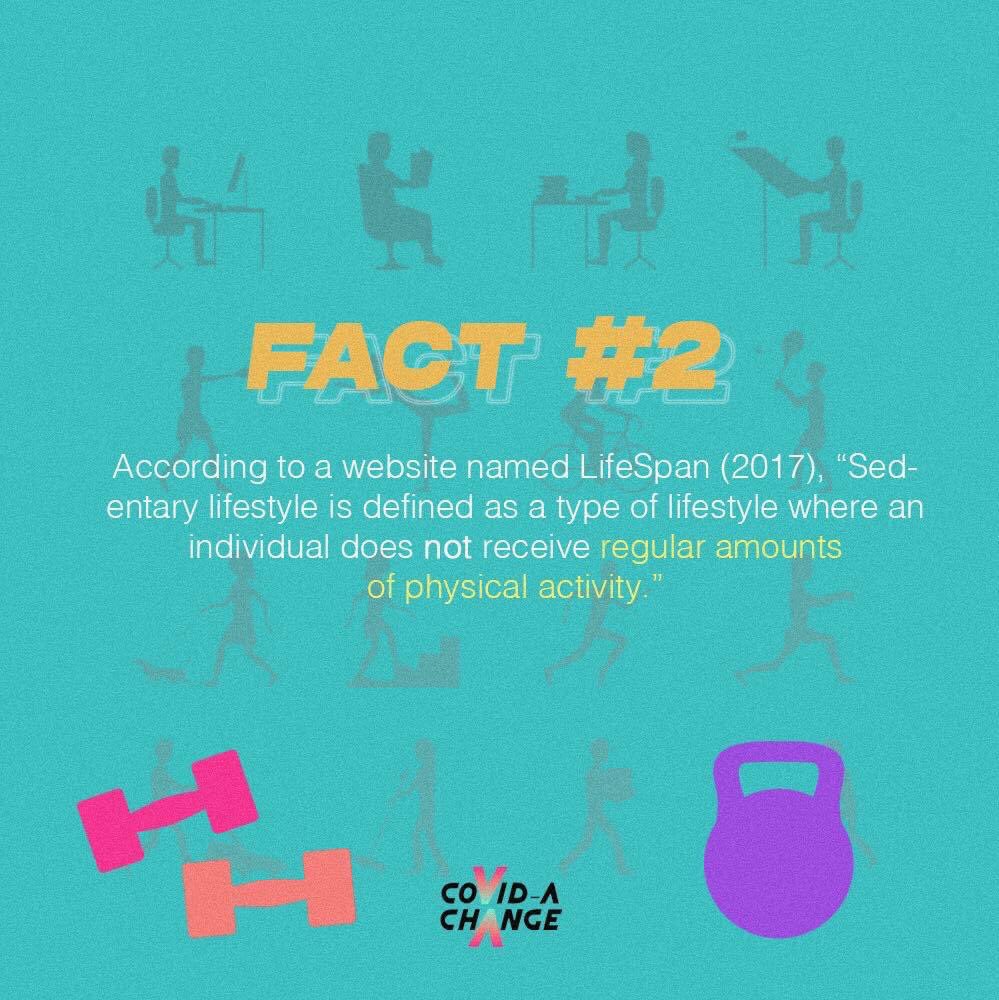 covidachange's tweet photo. Quarantined at home and doing work or binging on Netflix all day without any physical activity? If yes, you might have a sedentary lifestyle!

#CoVIDAChange
#GoBeTheChange https://t.co/AFRZx2Zl8a