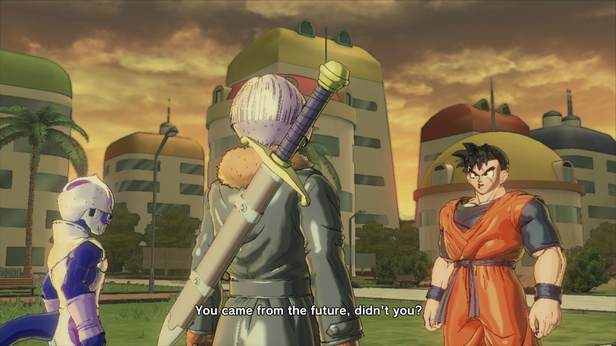 Sorrellove's tweet photo. Midknight-chan is kinda 3rd wheeling? But ow my heart and I ship
 #Xenoverse2 #GohanxTrunks #Owthefeels https://t.co/OOSWooLUWT