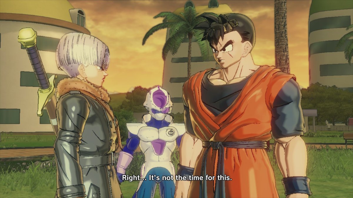 Sorrellove's tweet photo. Midknight-chan is kinda 3rd wheeling? But ow my heart and I ship
 #Xenoverse2 #GohanxTrunks #Owthefeels https://t.co/OOSWooLUWT