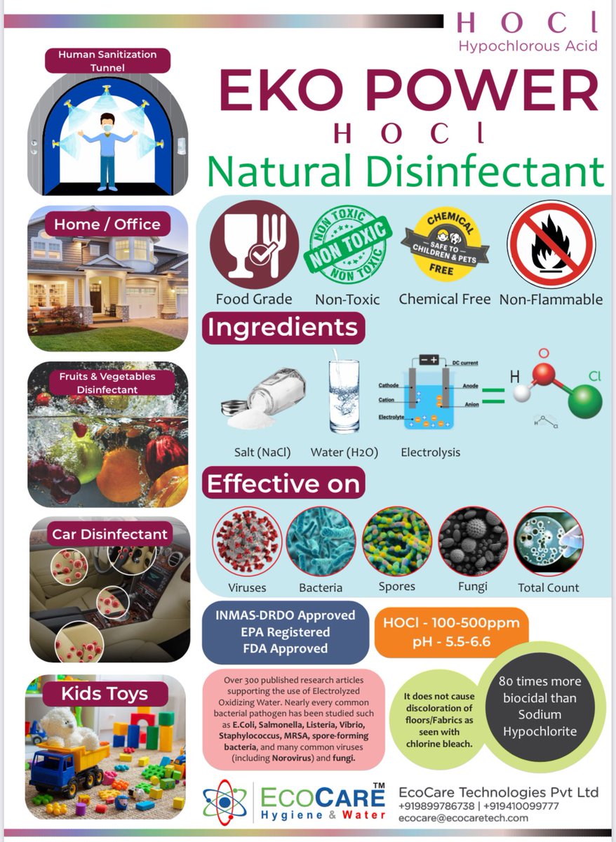 EcocareT's tweet photo. Avoid the spread of pandemic by using human-friendly, non-toxic and natural product. It doesn't harm skin and fabrics. It is available on Amazon and can be contacted us at mentioned numbers. Stay home and stay safe! https://t.co/nsPJjPsDBg