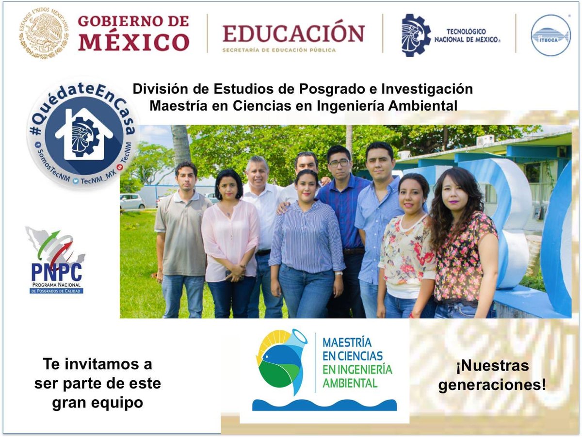 CItboca's tweet photo. Si eres Egresado del programa de posgrado en PNPC Maestría en Ciencias en Ingeniería Ambiental, del Tecnologico Nacional de México/Instituto Tecnologico de Boca del Río. Entre a nuestra pagina y forma parte de la RED DE EGRESADOS.
https://t.co/K7iS2DdAip https://t.co/gW6IE7DeVA