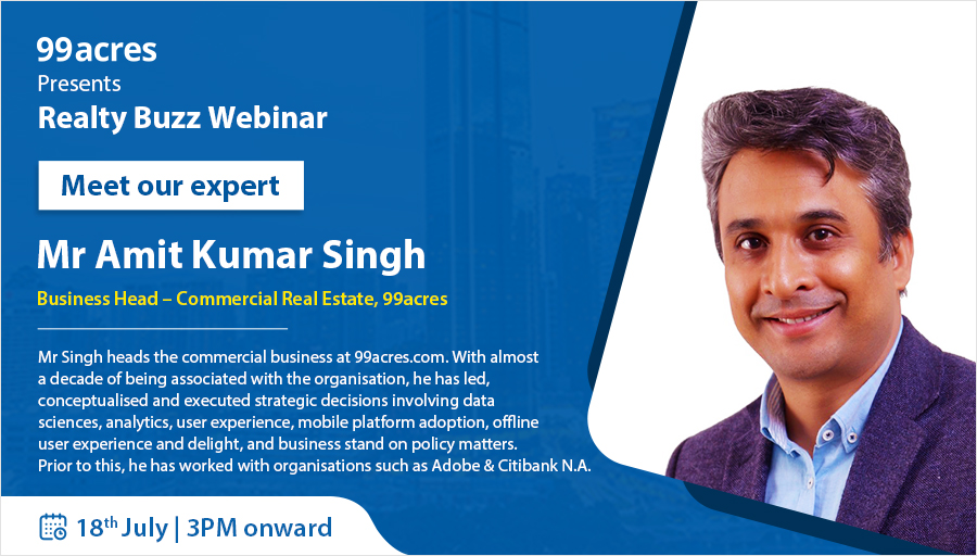 99acresIndia's tweet photo. 99acres Realty Buzz Webinar | Register now on https://t.co/1RtU8uXZb8 to join us on 18th July at 3 PM to explore the future of commercial #RealEstate in #India post #COVID19 crisis.
Know our Esteemed Panelists: @Mah_WorldCity @puravankara @Sanjay_Sriv https://t.co/iTedTlfyD8