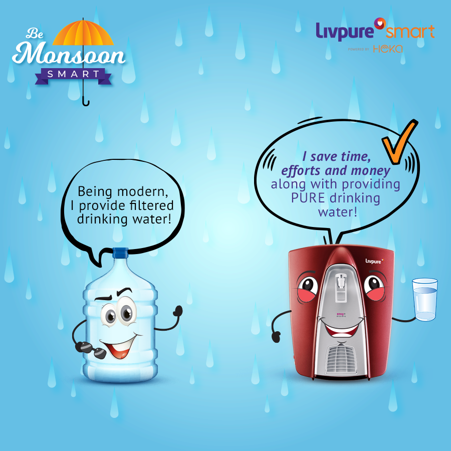 LivpureSmart's tweet photo. No more settling on traditional ways, leave the past in the past! Switch to a technology driven RO, and get pure drinking water at all times! #BeMonsoonSmart this year and bring home the smartest choice of the water family, Livpure Smart. https://t.co/K3QMt0AAFe