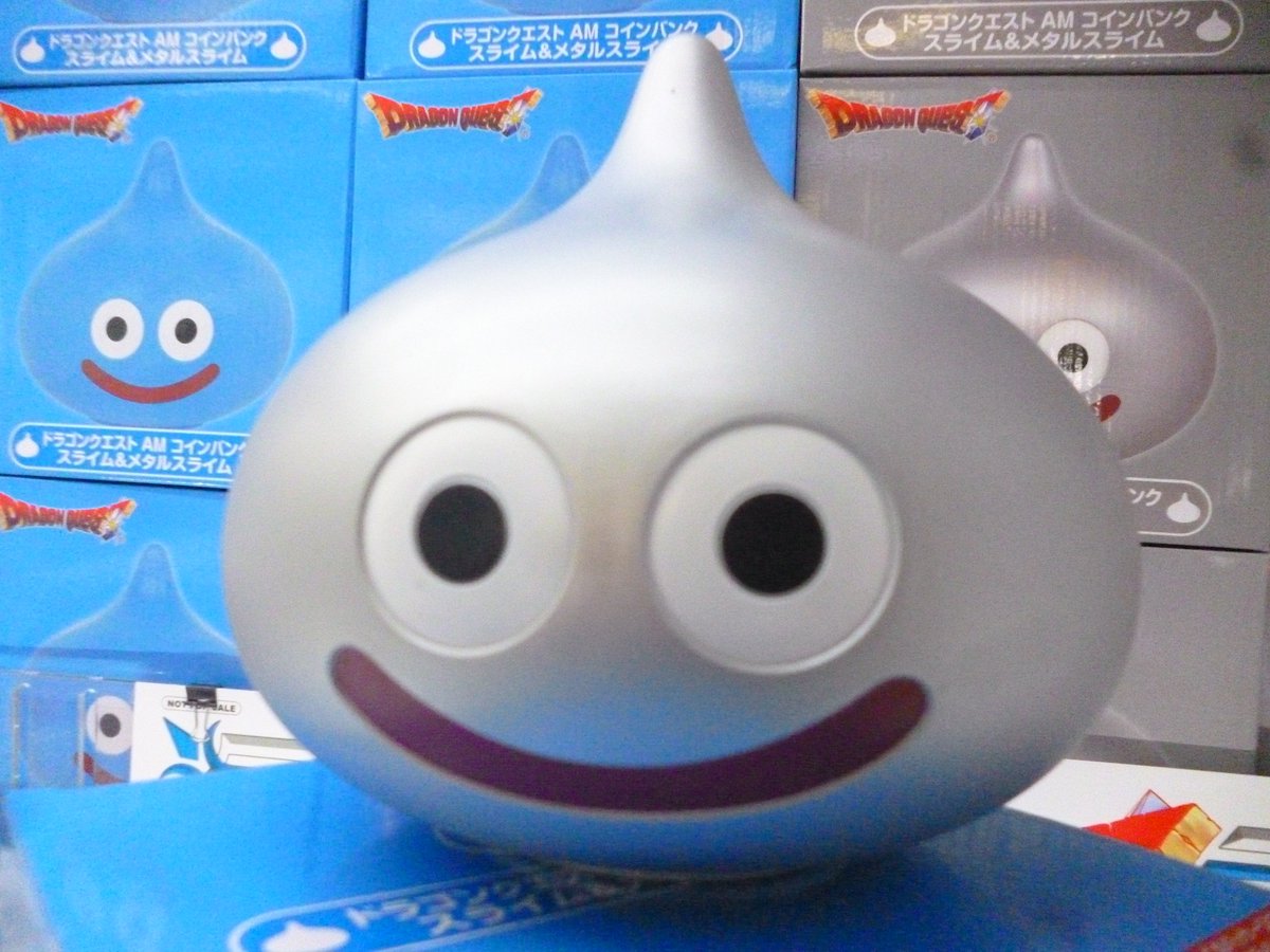 お値下げ ドラゴンクエストスマイルスライム限定品メタルスライム貯金箱 74 Off