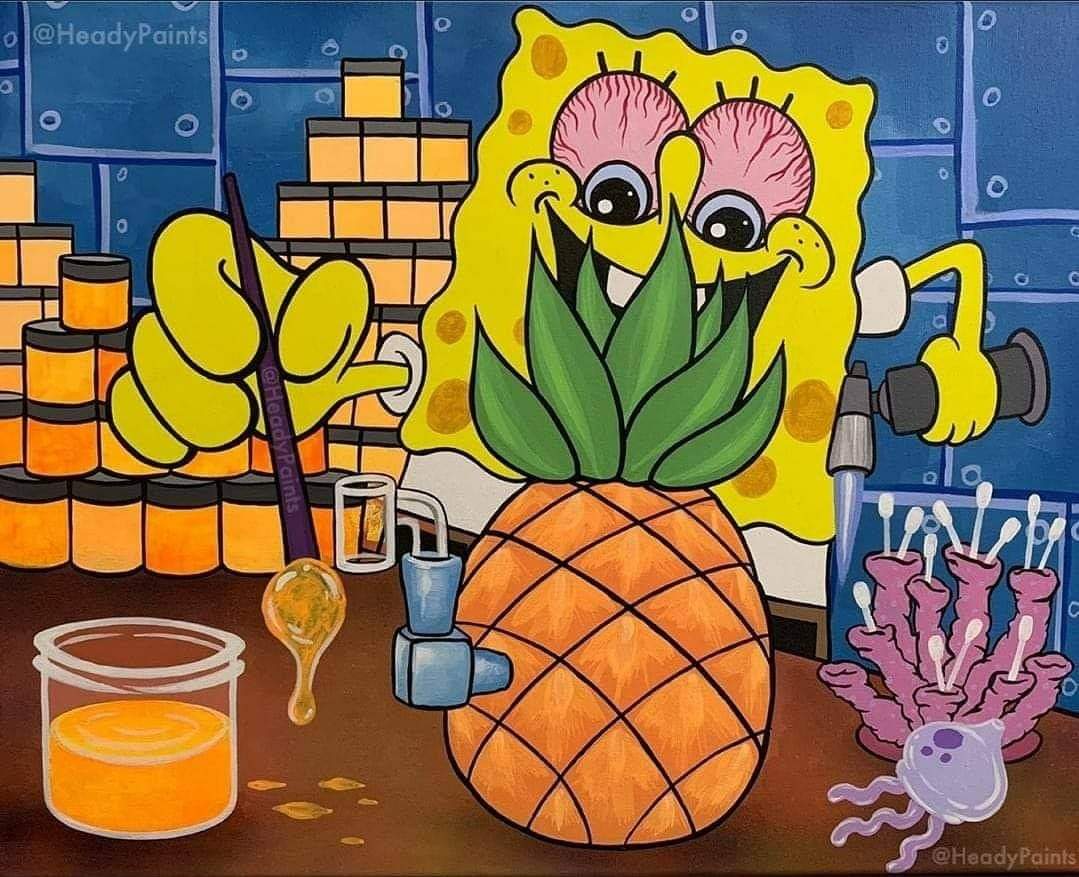 blacknblazain's tweet photo. What my life consists of #dabs 
#spongebobmeme https://t.co/ARYVMQFc5l