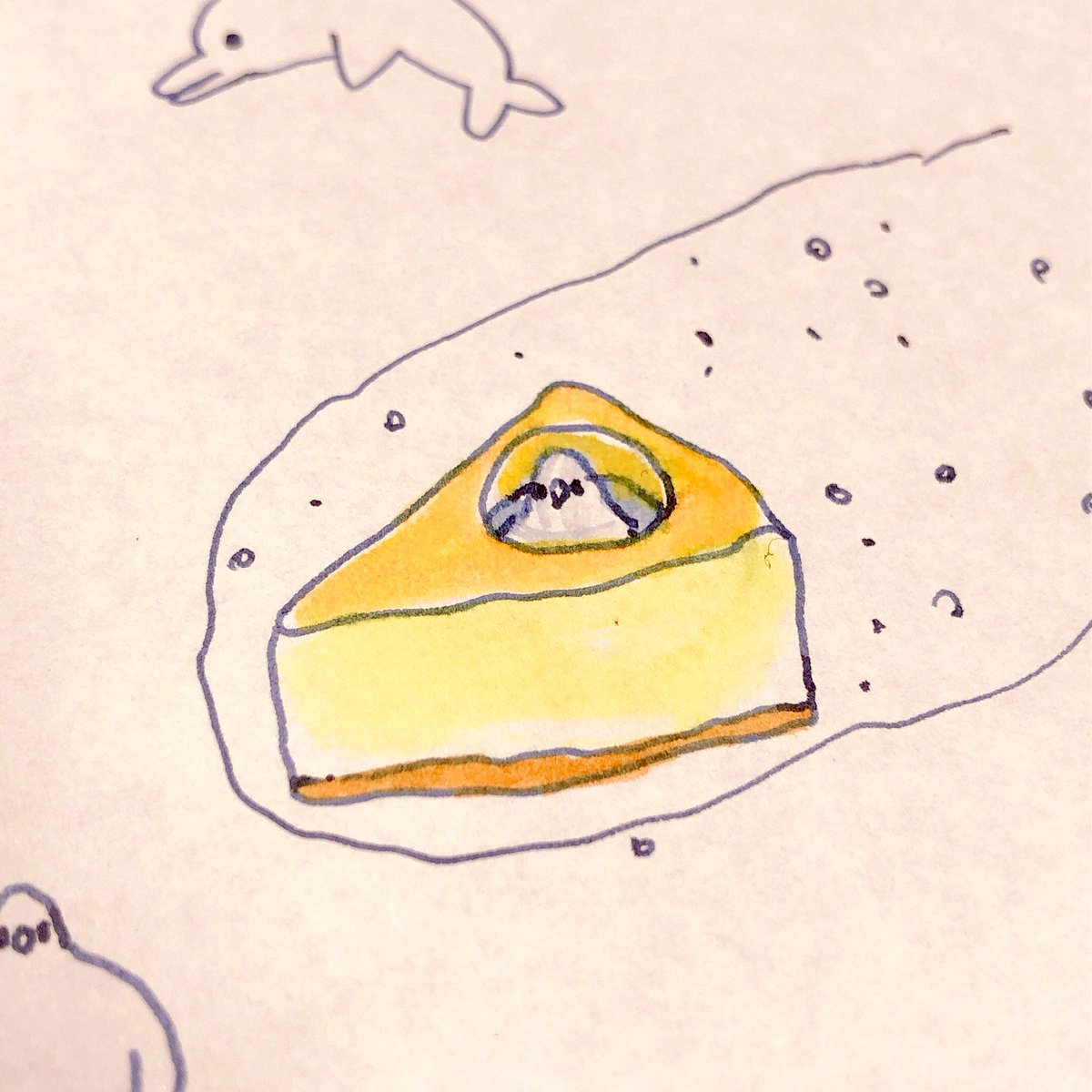 「地中を進むチーズケーキ。 」|shigemiのイラスト