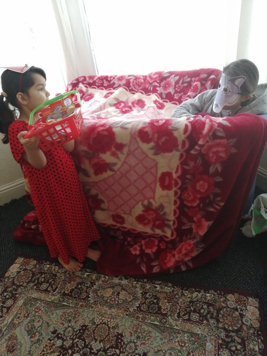 dima_kheder's tweet photo. Dima and Ema enjoyed making their own Little Red Riding Hood story using the book that she got from her time saying goodbye to the teachers. https://t.co/TIMkxjfYZO
